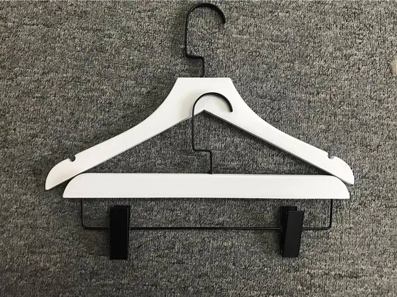 Custom wooden coat hangers with clips pant Suppliers for pants 8