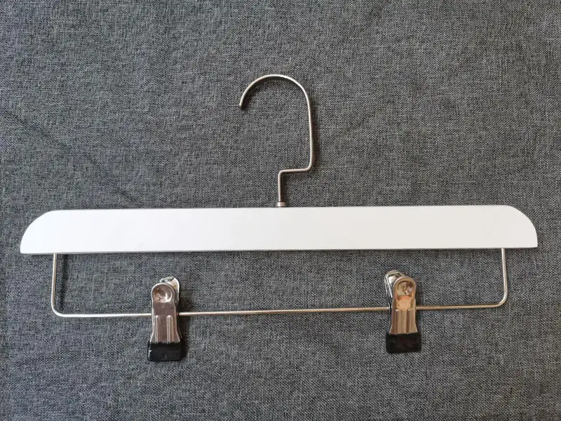 White Color Wooden Bottom Hanger With Two Clips 1