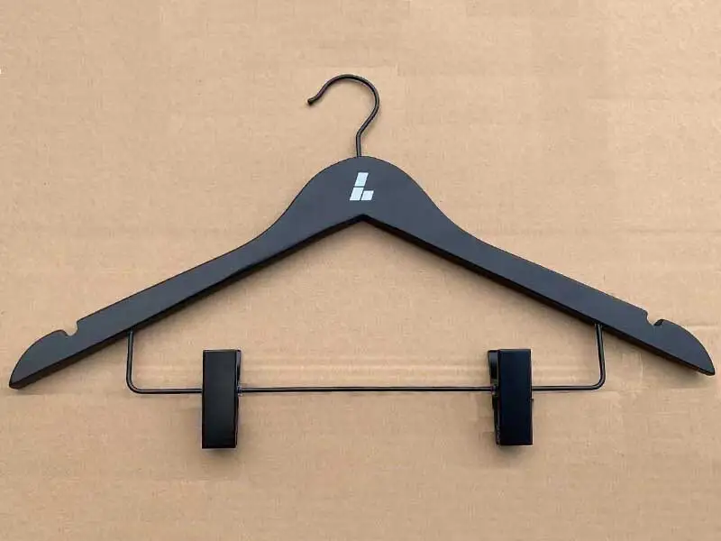 Top Hanger , Black Grey Color Coat Wood Hanger For Bedroom Or Shop 1