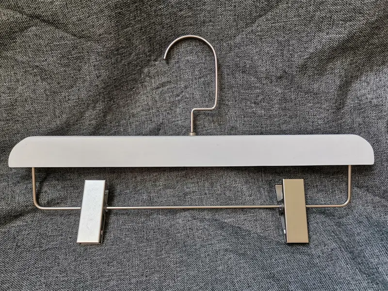 Best Selling  Custom Wooden White Hanger Clips, Pant Hanger, Clothes Hanger 1