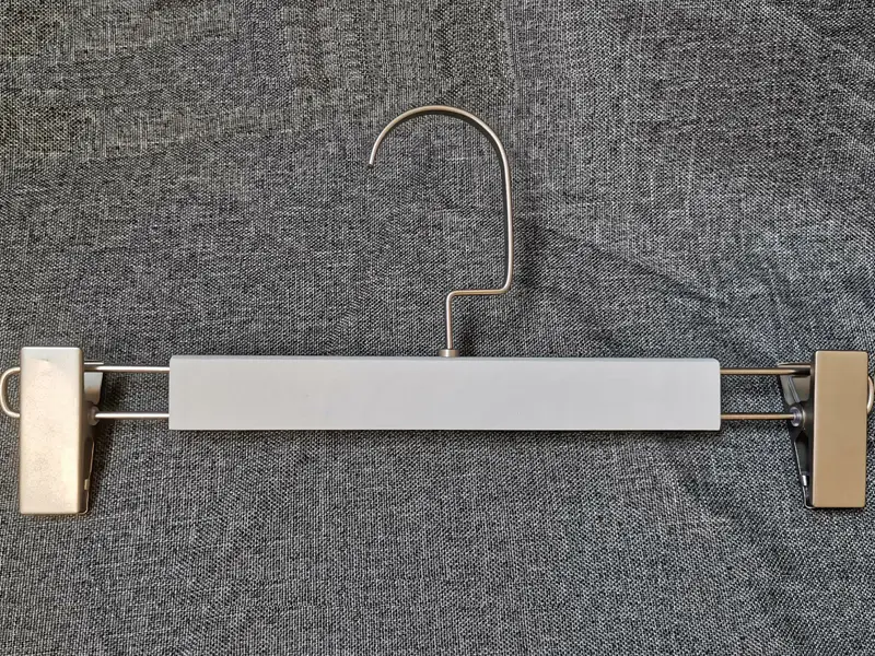 Wooden Pants Hanger With Two Clips On The End Of Hanger 1