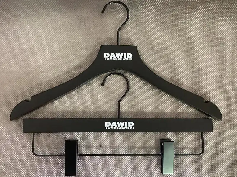 Black hanger with white logo ,top hanger and  trousers hanger , skirt hanger 1