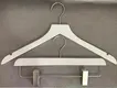 White Wooden Hangers with Clips Bottom Hanger by LEEVANS 3