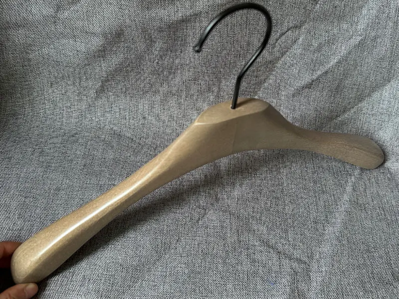 Brown Wooden Hangers Solid Wooden by LEEVANS 3