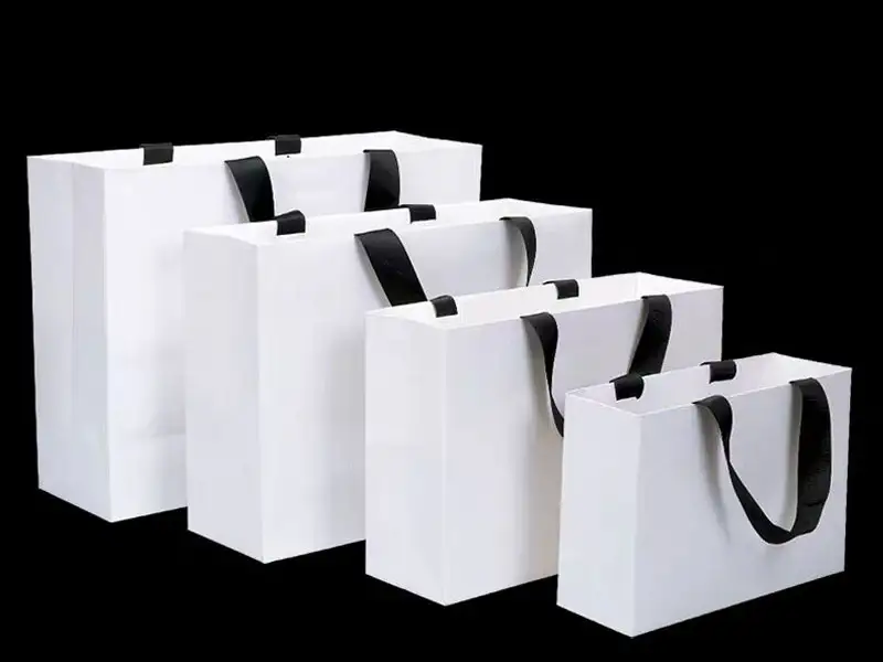 Black handle with white bag ,shopping bag 1