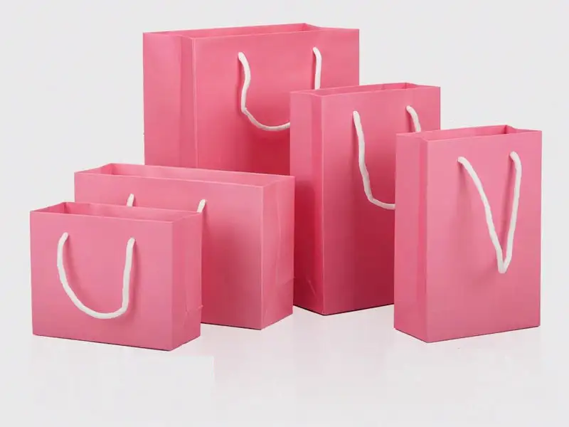 Custom pink bag ,paper bag ,shopping bag in pink color 1