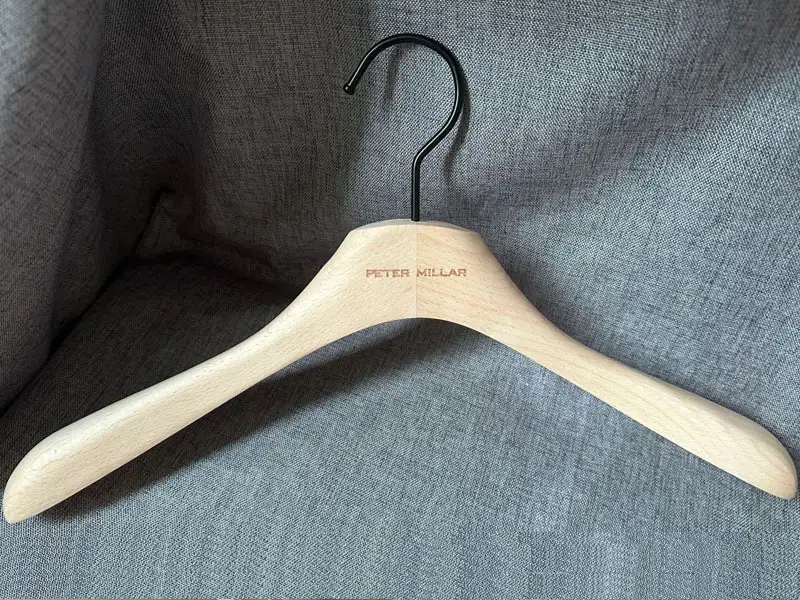 Natural Beech wooden without paiting on surface, beech wooden hanger ,hanger for golf clthes shop 1