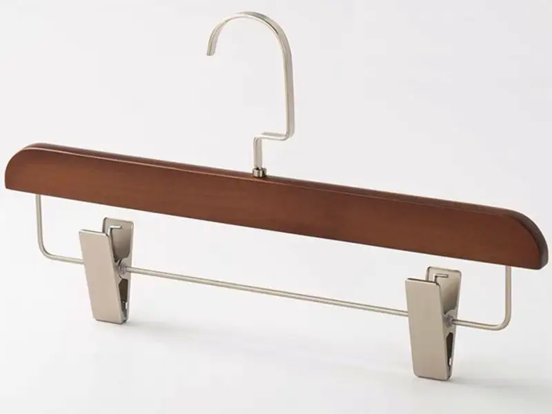 Dark brown wooden hanger for pants 1