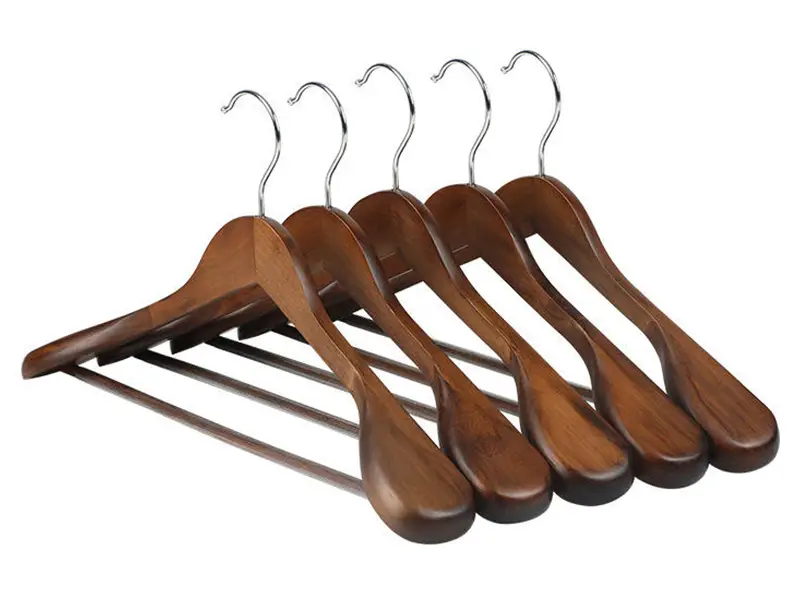 Brown wooden hanger for suits 1
