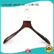 fashion black wooden hangers with clips supplier for children 1