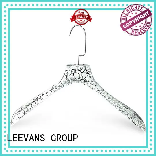 LEEVANS oem white wooden hangers with clips with metal hook for pants 1