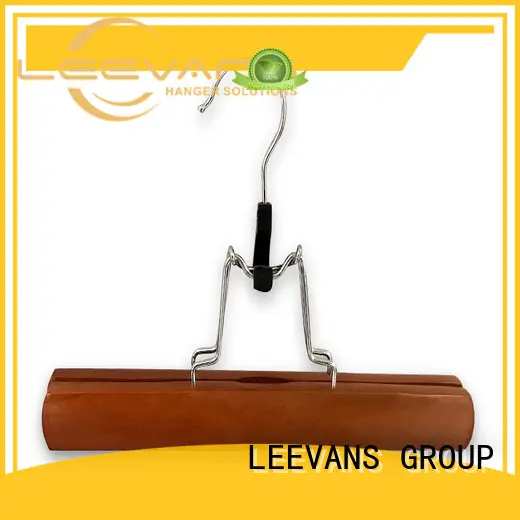online white wooden hangers with clips wholesale for clothes 1