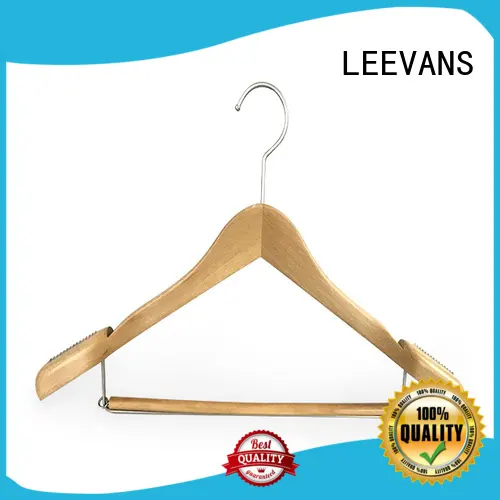 black white wooden hangers with clips sale for clothes LEEVANS 1