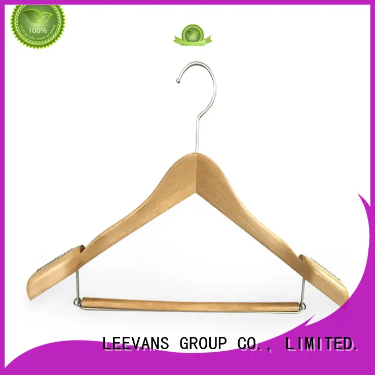 white wooden hangers with clips hangers for children LEEVANS 1