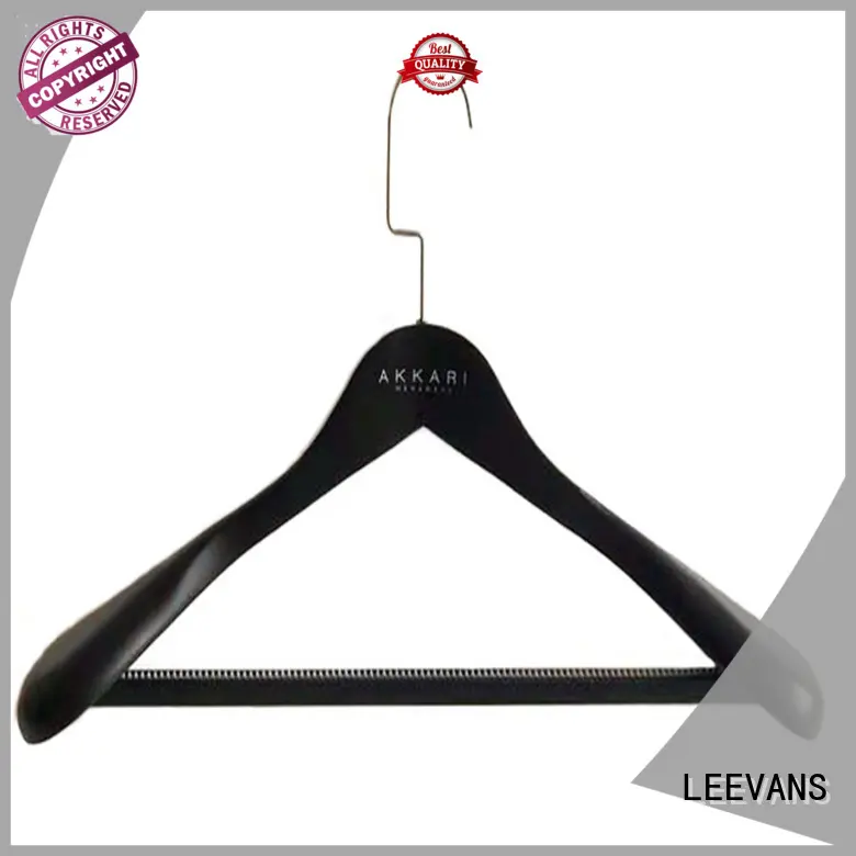 laminated engraved wooden hangers supplier for trouser LEEVANS 1