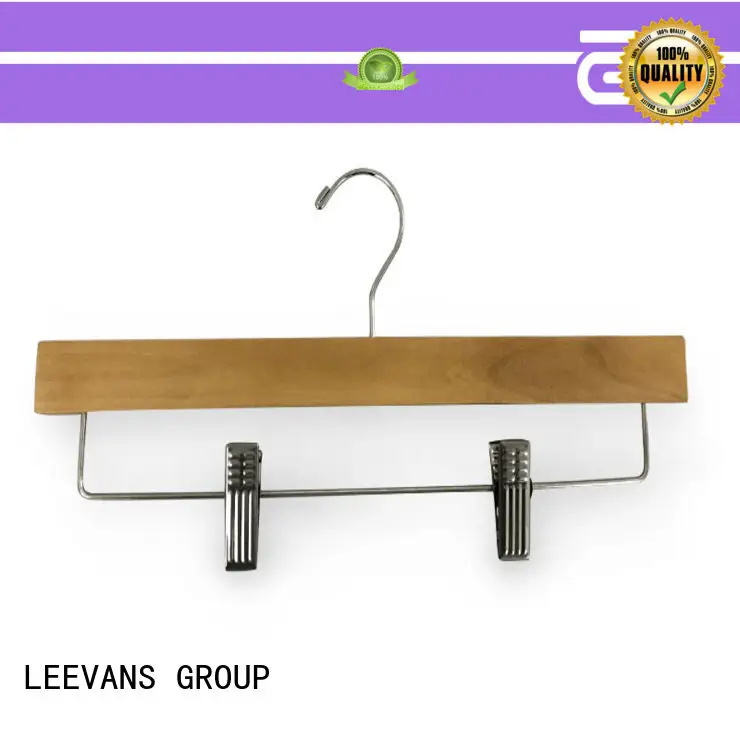 LEEVANS black wooden hangers wholesale surface for skirt 1