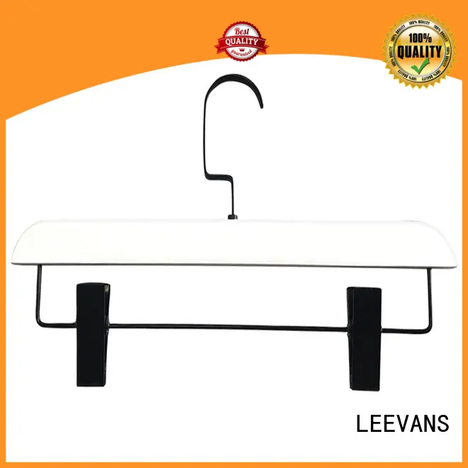LEEVANS pants grey wooden hangers with metal hook for trouser 1