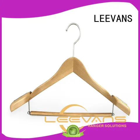 LEEVANS custom personalised wooden hangers locking for pants 1
