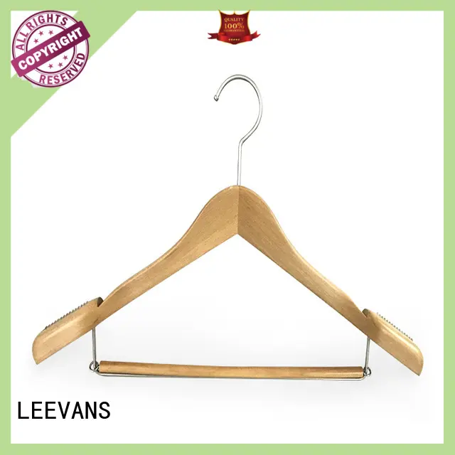 LEEVANS fashion wooden pants hangers manufacturer for clothes 1