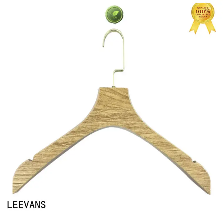 LEEVANS black heavy duty wooden coat hangers Supply for kids 1