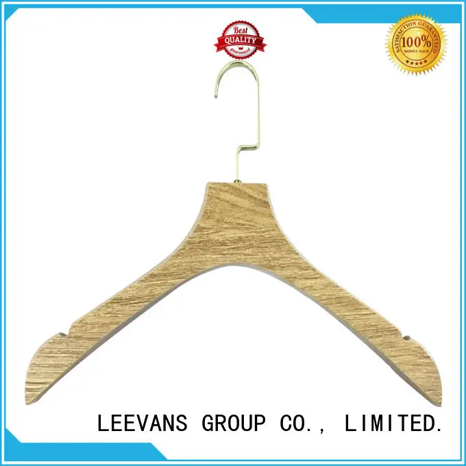 LEEVANS Wholesale dark brown wooden hangers manufacturers for children 1