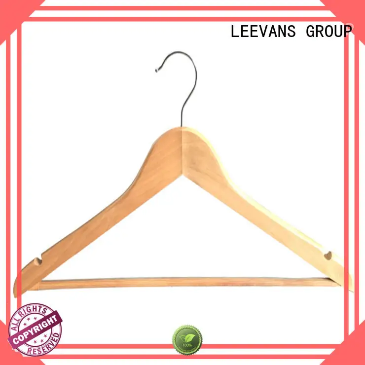 LEEVANS Wholesale light wood hangers factory for pants 1