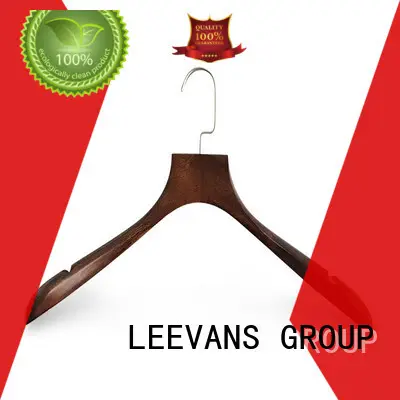 LEEVANS Custom black wooden clothes hangers Supply for pants 1