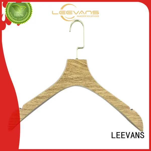 LEEVANS dark wooden jacket hangers manufacturers for kids 1