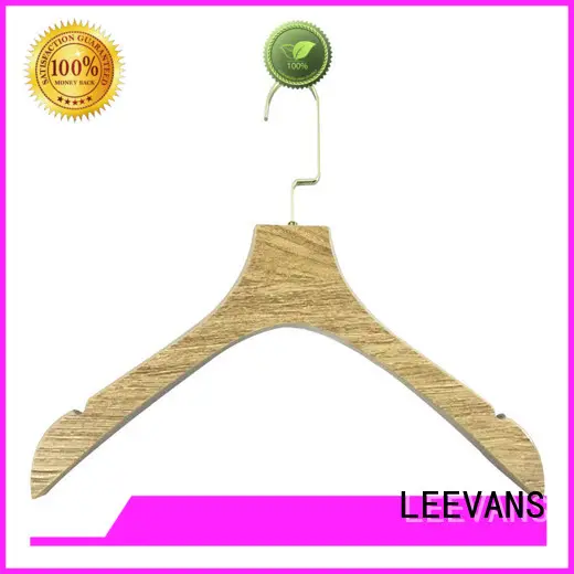LEEVANS Latest wooden coat hangers with trouser clips Supply for clothes 1