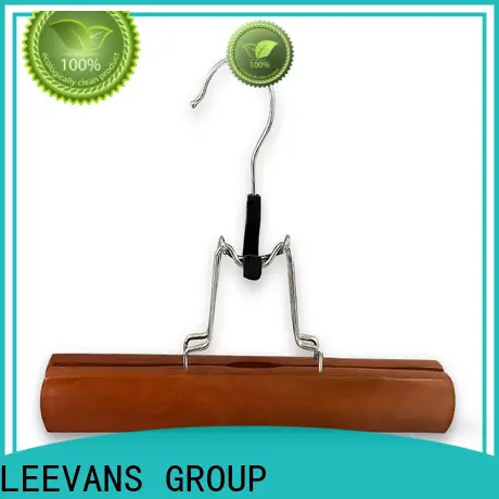 LEEVANS Wholesale buy wooden clothes hangers manufacturers for skirt 1