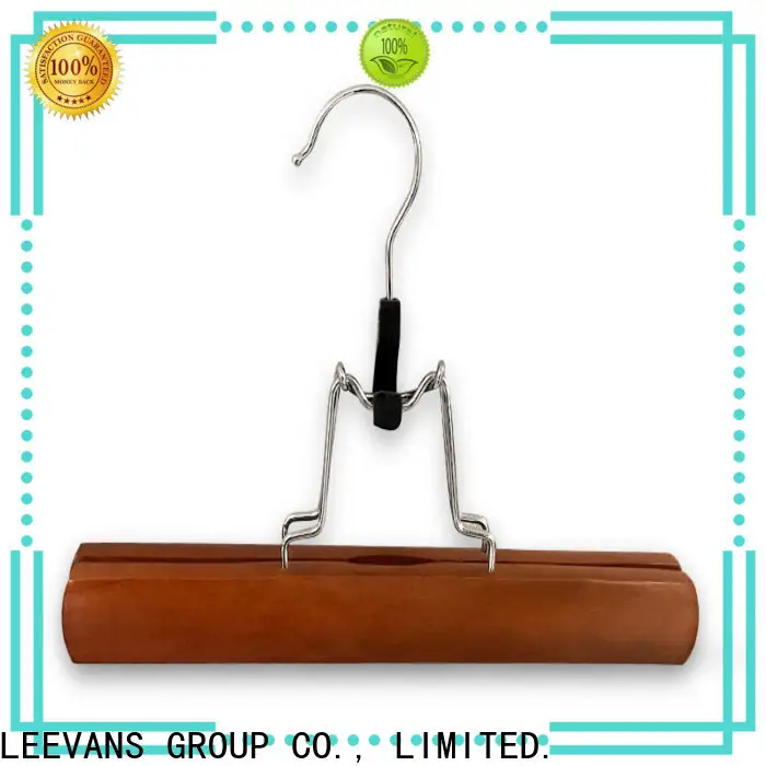 LEEVANS High-quality wooden coat hangers with clips manufacturers for skirt 1