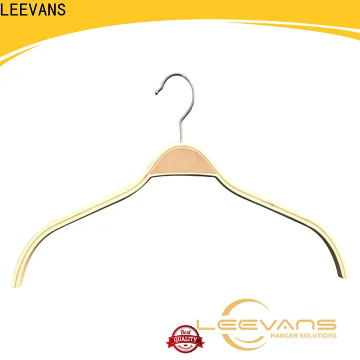 LEEVANS High-quality wooden trouser hangers with clips factory for skirt 1