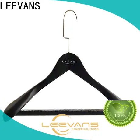 LEEVANS High-quality wooden trouser hangers with clips factory 1