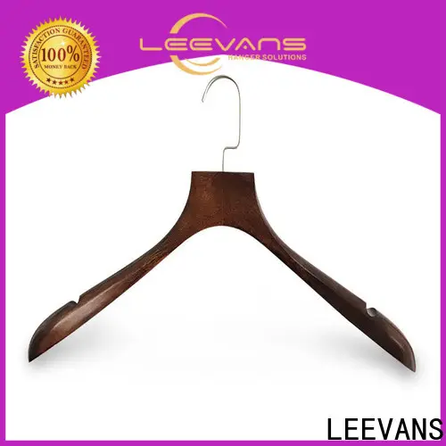 LEEVANS wooden suit hangers with clips factory 1