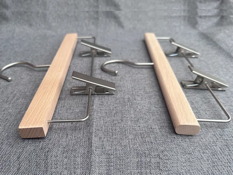 Deluxe beech wooden pants hanger  bottom hanger 1