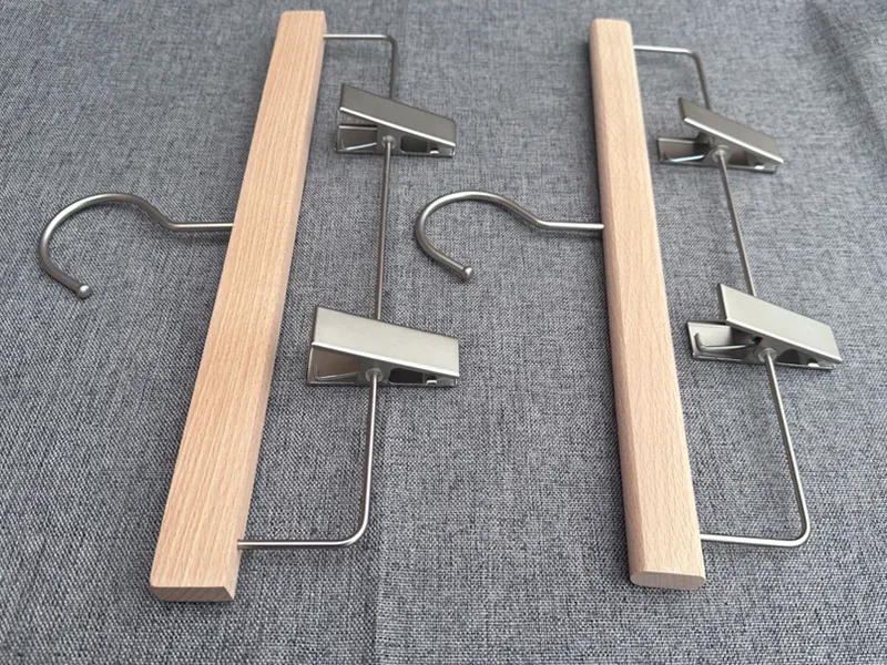 Wood Hangers with Clips Yes by LEEVANS 5