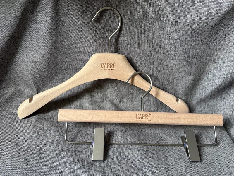 Grey Wooden Hangers Western Union Wholesale - LEEVANS 2