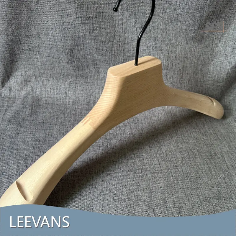 Wooden Pant Hangers Solid Beech Wooden by LEEVANS 1