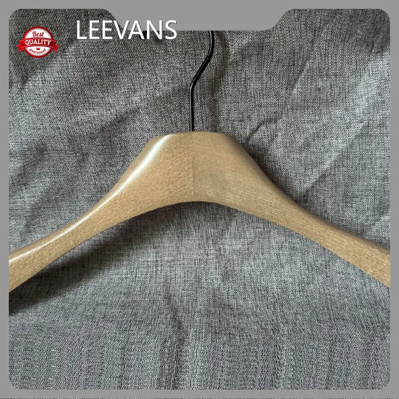 Brown Wooden Hangers Solid Wooden by LEEVANS 1