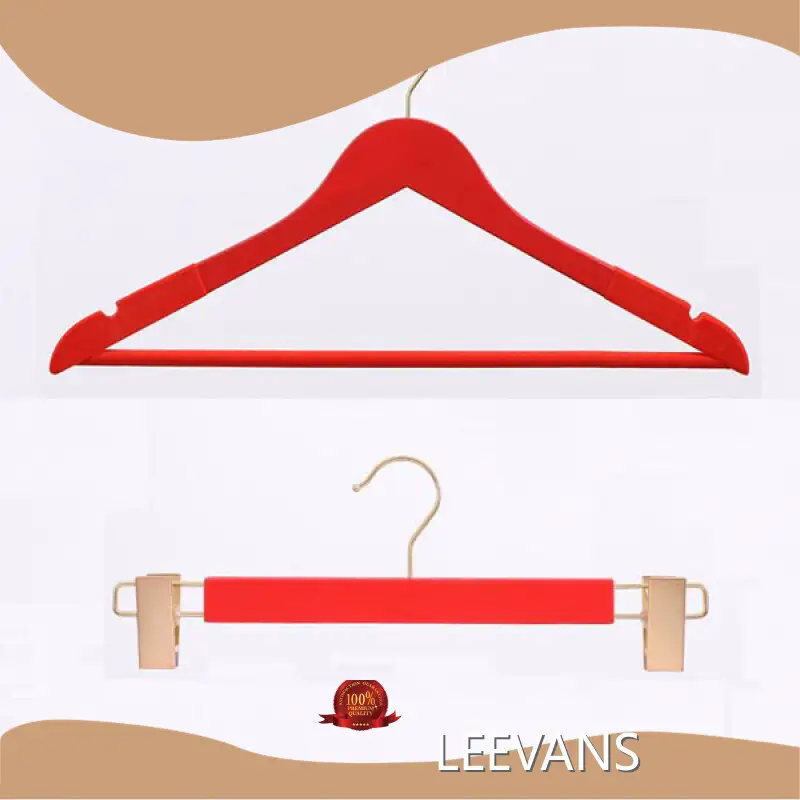 Dark Brown Wooden Hangers Red Or Customized - - LEEVANS 1
