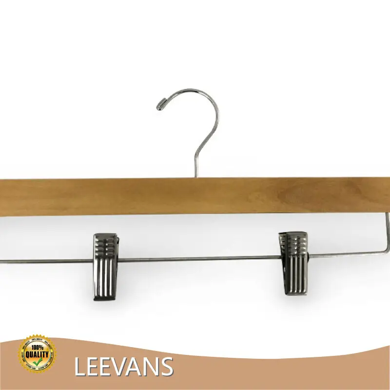 Childrens Wooden Hangers Wholesale 3.0mm Swivel Hook with Chrome Wooden Hangers Wholesale - LEEVANS 1