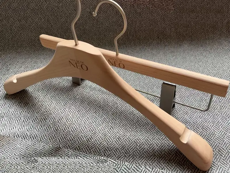 Luxury natural beech wooden hanger for coats 1