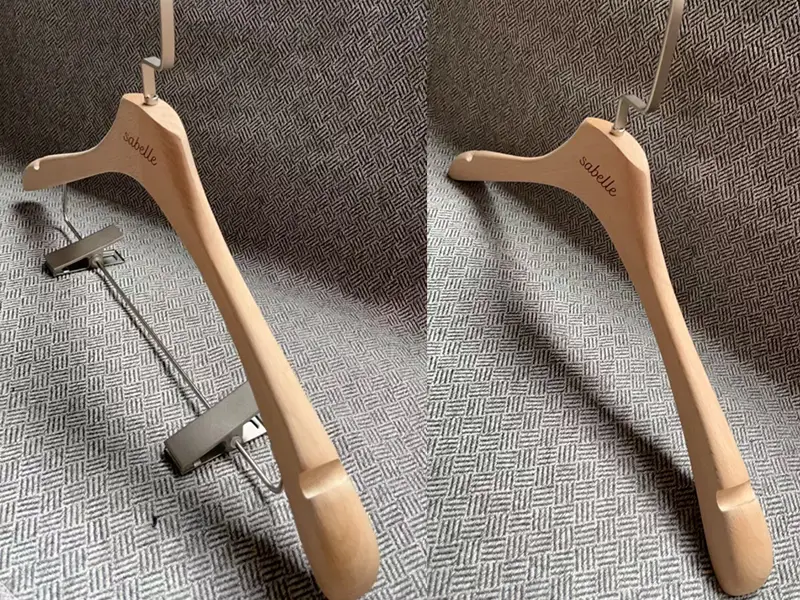 Heavy coat hanger with laser brand logo 1