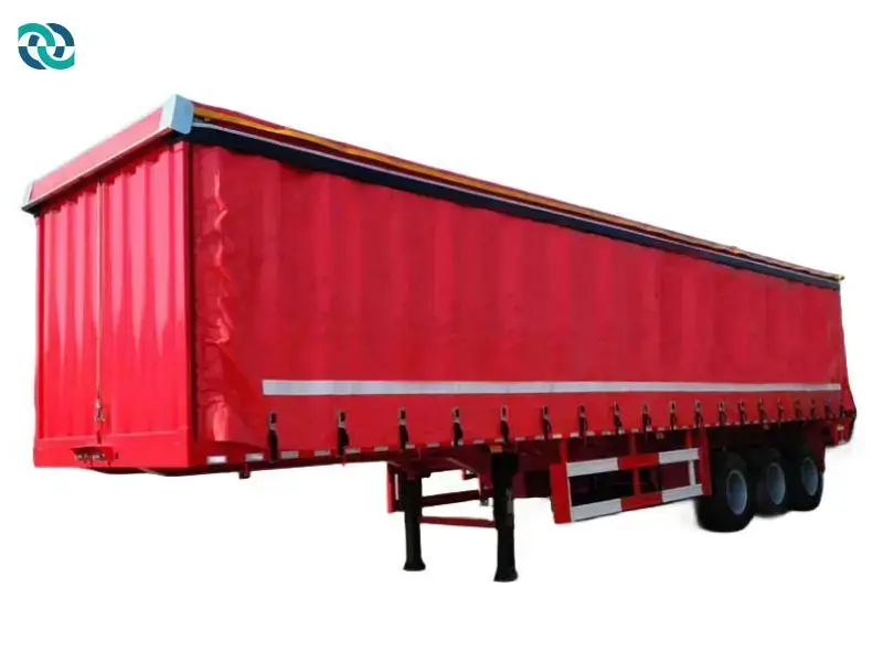 3 Axles 60T Side Curtain Guardrail Semi Trailer 1