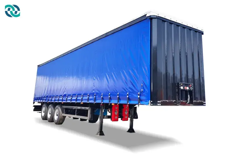 3 Axles 60T Side Curtain Rail Transport Trailer 1
