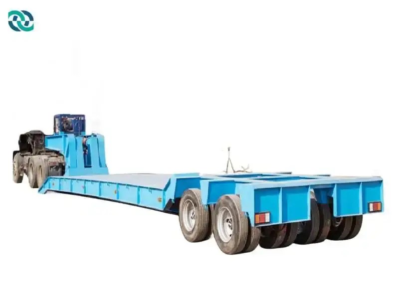 Detachable hydraulic low flat semi trailer 1