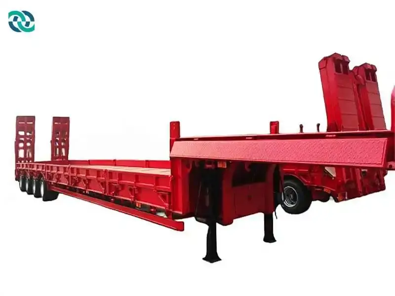 4 Axle 80 Air Suspension Liftable Low Bed Semi Trailer 1