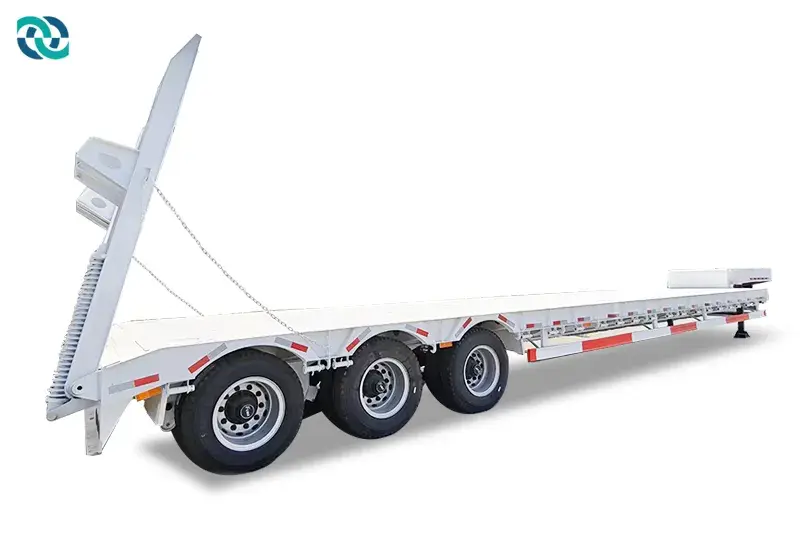 3 Axle Air Suspension High Low Flatbed Semi Trailer 1