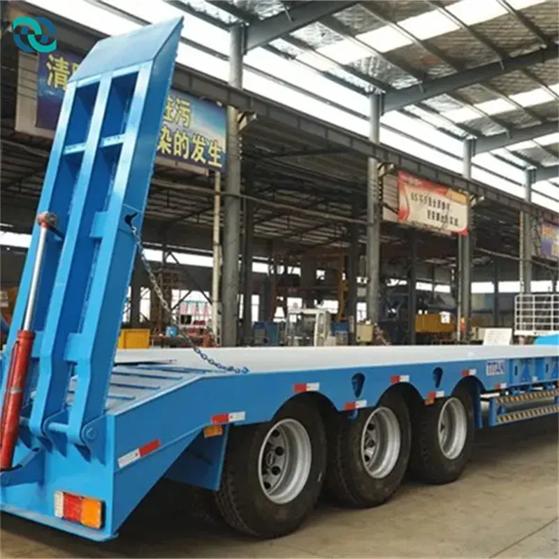 16 Wheeler Low Bed Trailer CHENLUTRAILER 3 Axle 50T Low Bed Trailermanufacturing 2