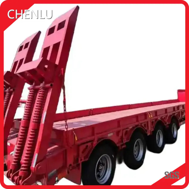 Chenlu Trailer Semi Truck Flatbed Trailer for Sale 4 Axles 100T Semi Trailerfactory Price 1